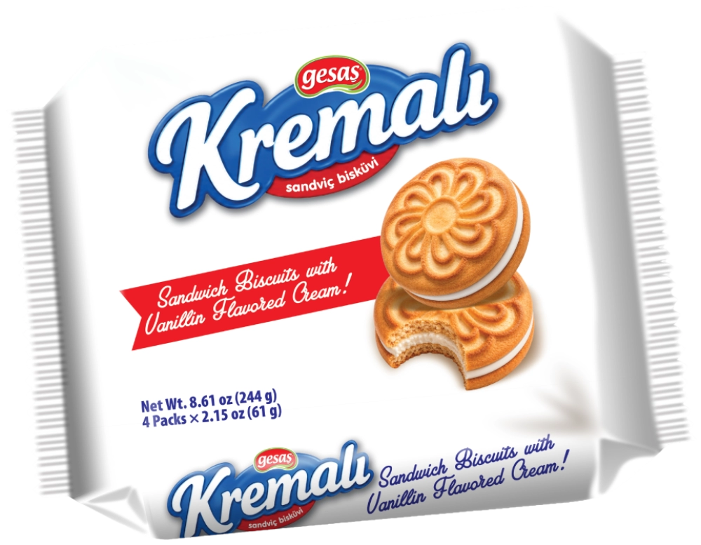 244 gr. Vanilya Aromalı Kremalı Sandviç Bisküvi