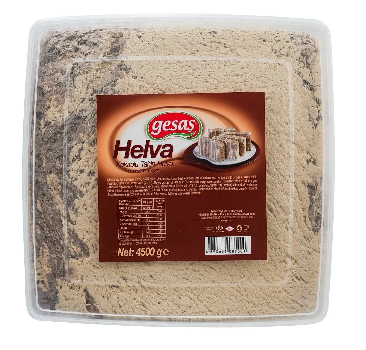 4500 GR KAKAOLU TAHİN HELVA
