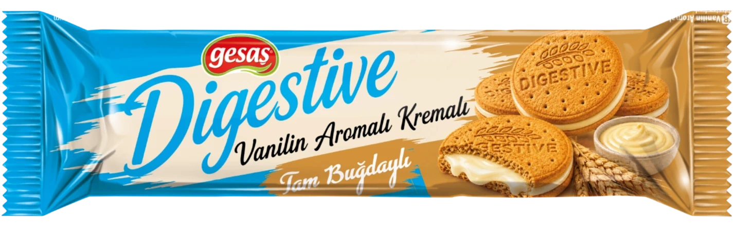 80 GR. VANİLİN AROMALI KREMALI TAM BUĞDAYLI BİSKÜVİ